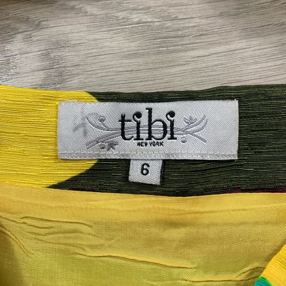 Tibi New York Silk Linen Pattern Mod Sleeveless Shift Dress - Picture 6 of 13